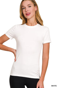 Basic Crew Neck Short Sleeve Tee IN WHITE
