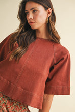 Load image into Gallery viewer, Stretch Denim Tie Back Detail Blouse
