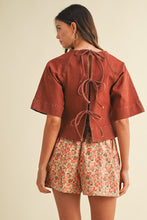 Load image into Gallery viewer, Stretch Denim Tie Back Detail Blouse
