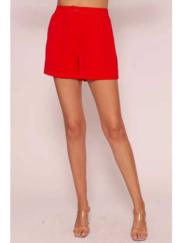 Red High Waisted Airflow Shorts