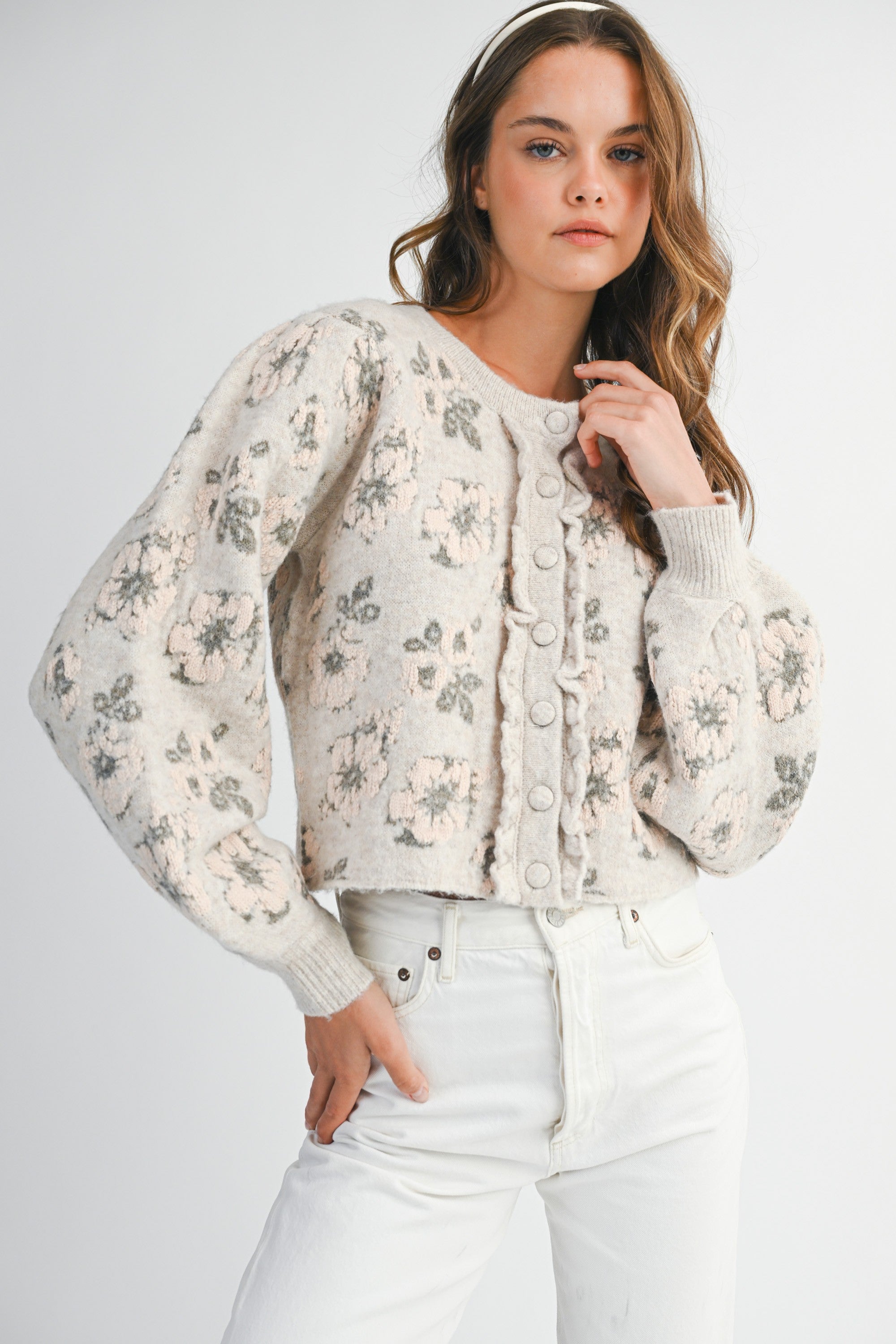 Floral Button Down Cardigan sweater