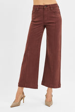 Load image into Gallery viewer, Risen Tummy Control High Rise Crop Wide Pants in Choco Brown
