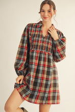 Load image into Gallery viewer, Lightweight Flannel Babydoll Dress IN CHOCOLATE
