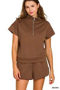 BROWN SCUBA DOLPHIN HEM SHORTS