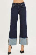 Load image into Gallery viewer, Risen Mid Rise Crop Wide Wide Cuffed Jeans

