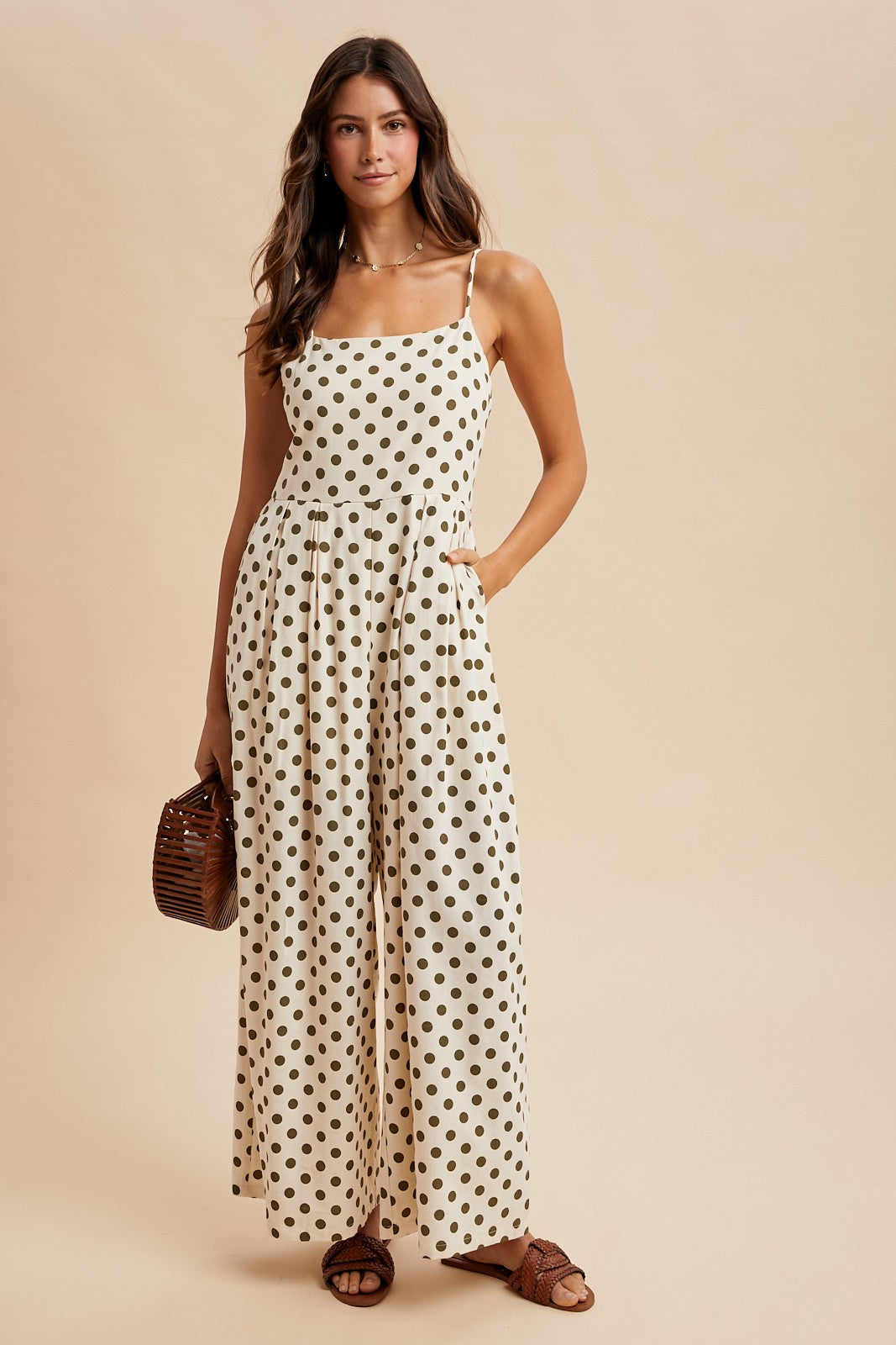 Polka Dot Wide-leg Jumpsuit