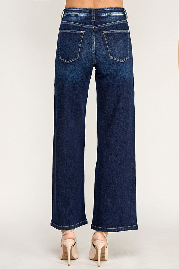 PETRA PETITE DARK WASH PATCH POCKET JEANS