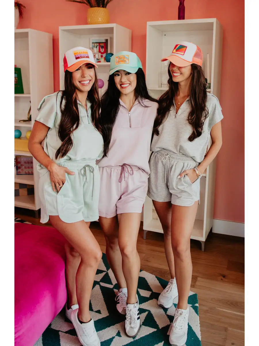 HEATHER GRAY SHORTS SET