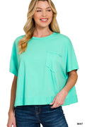 Mint Exposed Seam Boxy Top