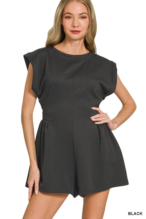 Black Open Back Romper