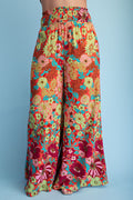 Retro Floral Flare Wide Leg