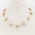 Gold Flat Beaded 16"-17" Necklace