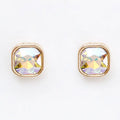 Ab Crystal Square Stud .5" Earring