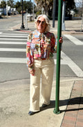Tropical Matra Long Sleeve Collared Blouse