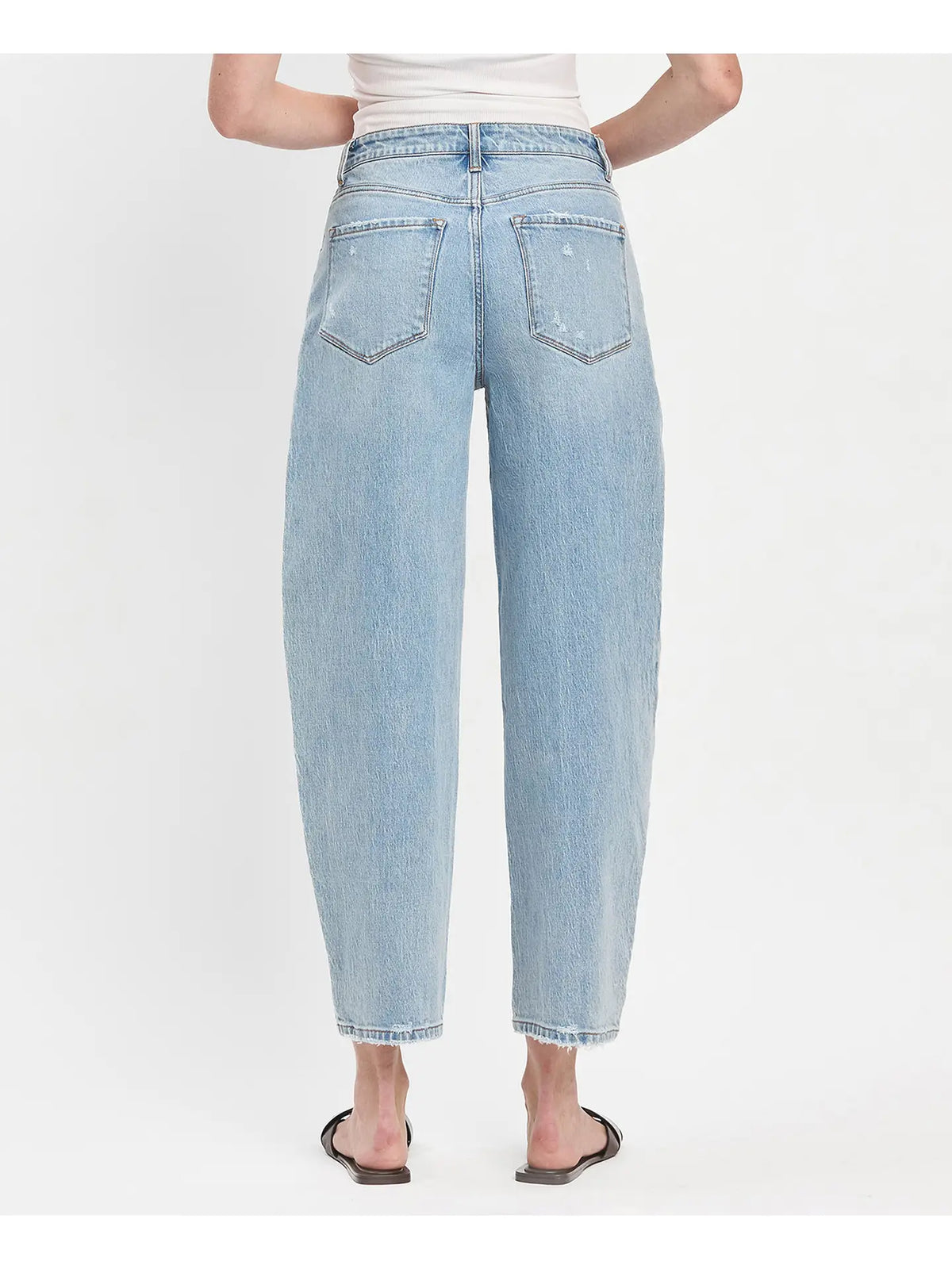 Vervet Super High Rise Panel Detail Barrel Jeans