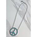 Turquoise Blaze Peace Necklace in Silver