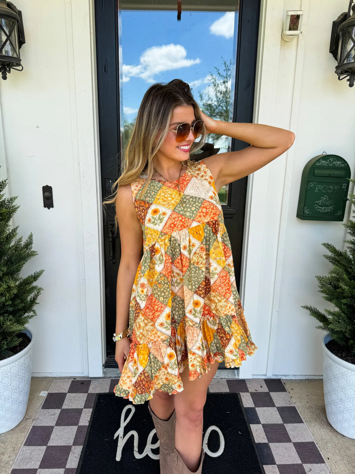 Harvest & Gingham Patchwork Dress