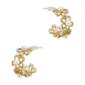 Gold Open Flower with Pearl .5" Earring