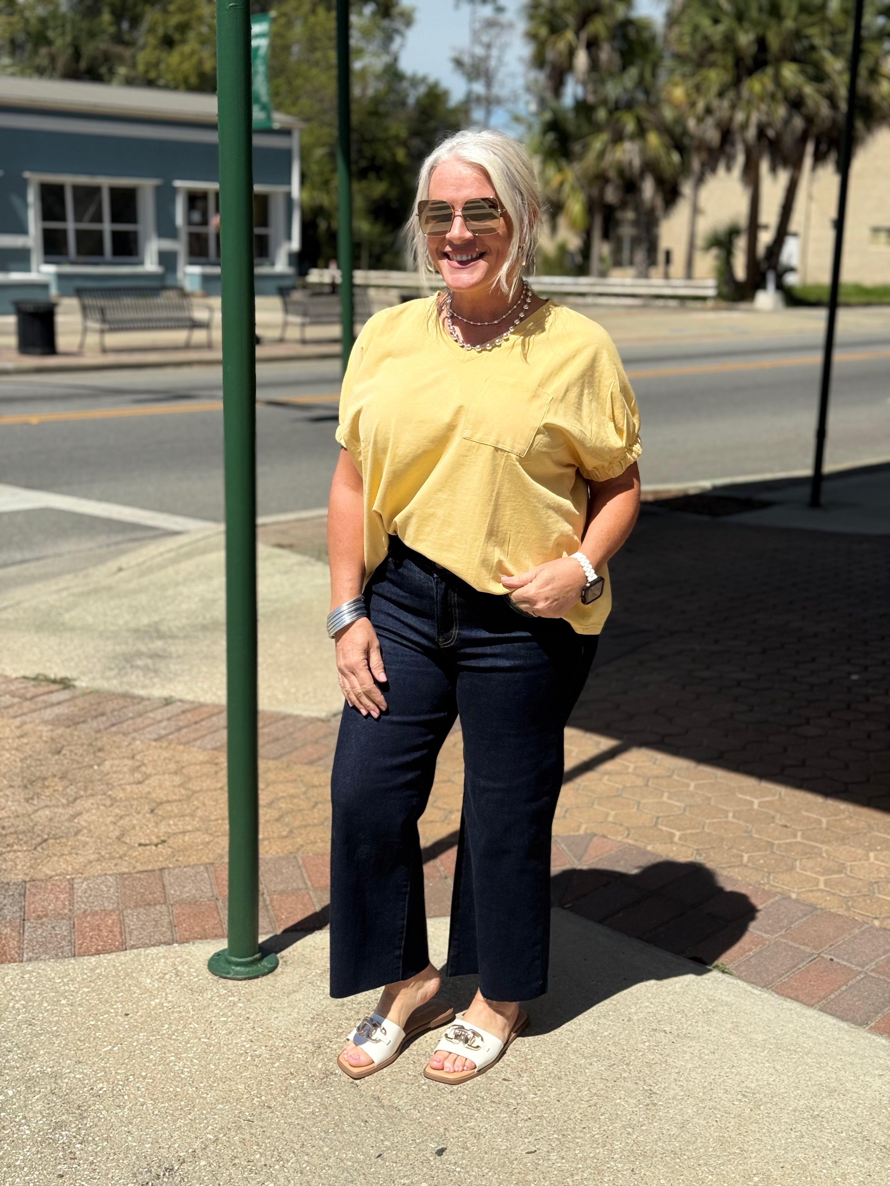 Risen Mid Rise Crop Wide Wide Jeans