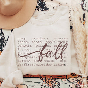 Fall Words Sweatshirt in Sand