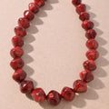 Wine Marbled Resin Cube Beaded Statement Necklace