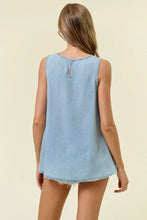 Load image into Gallery viewer, SLEEVELESS CHAMBRAY TOP
