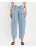 Vervet Super High Rise Panel Detail Barrel Jeans