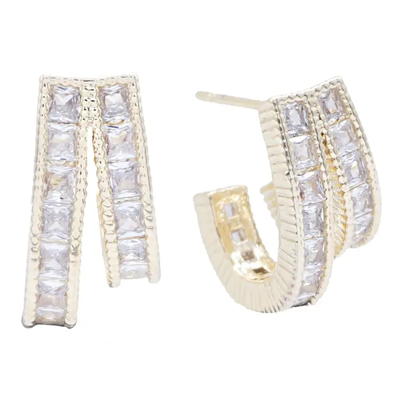 Gold Split Hoop Earrings