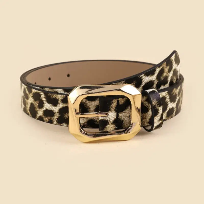 Animal Textured Angled Rectangle Shaped Buckle
