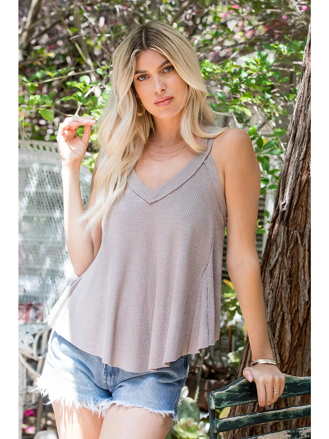 Mocha Knit Jersey Summer Tank Top