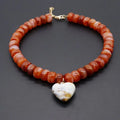 Brown Heart Pendant Resin Beaded Necklaces