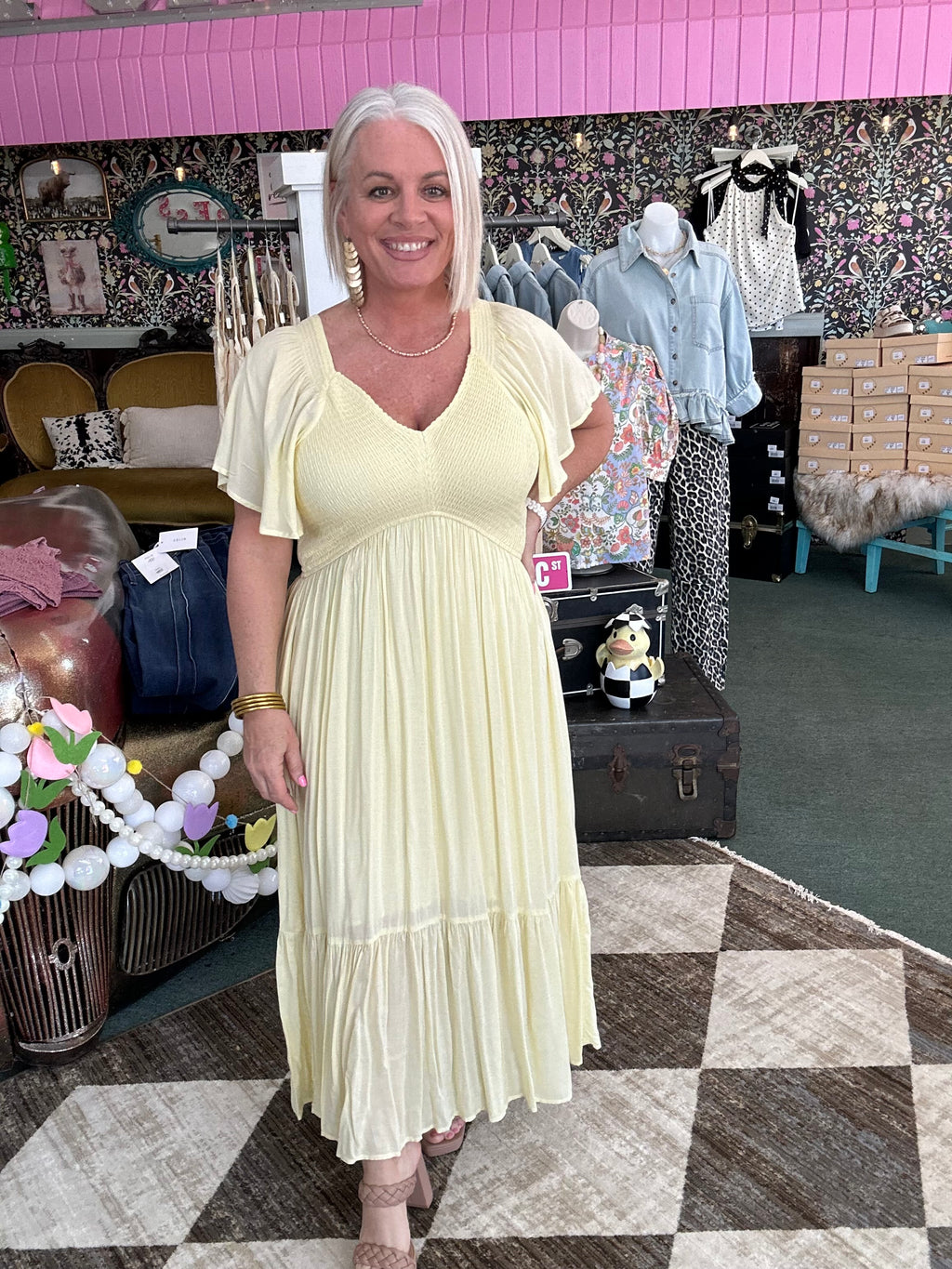 Lemon Water Modal Smocked Dress