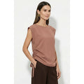 Clay Ruched Side Short Sleeve Top