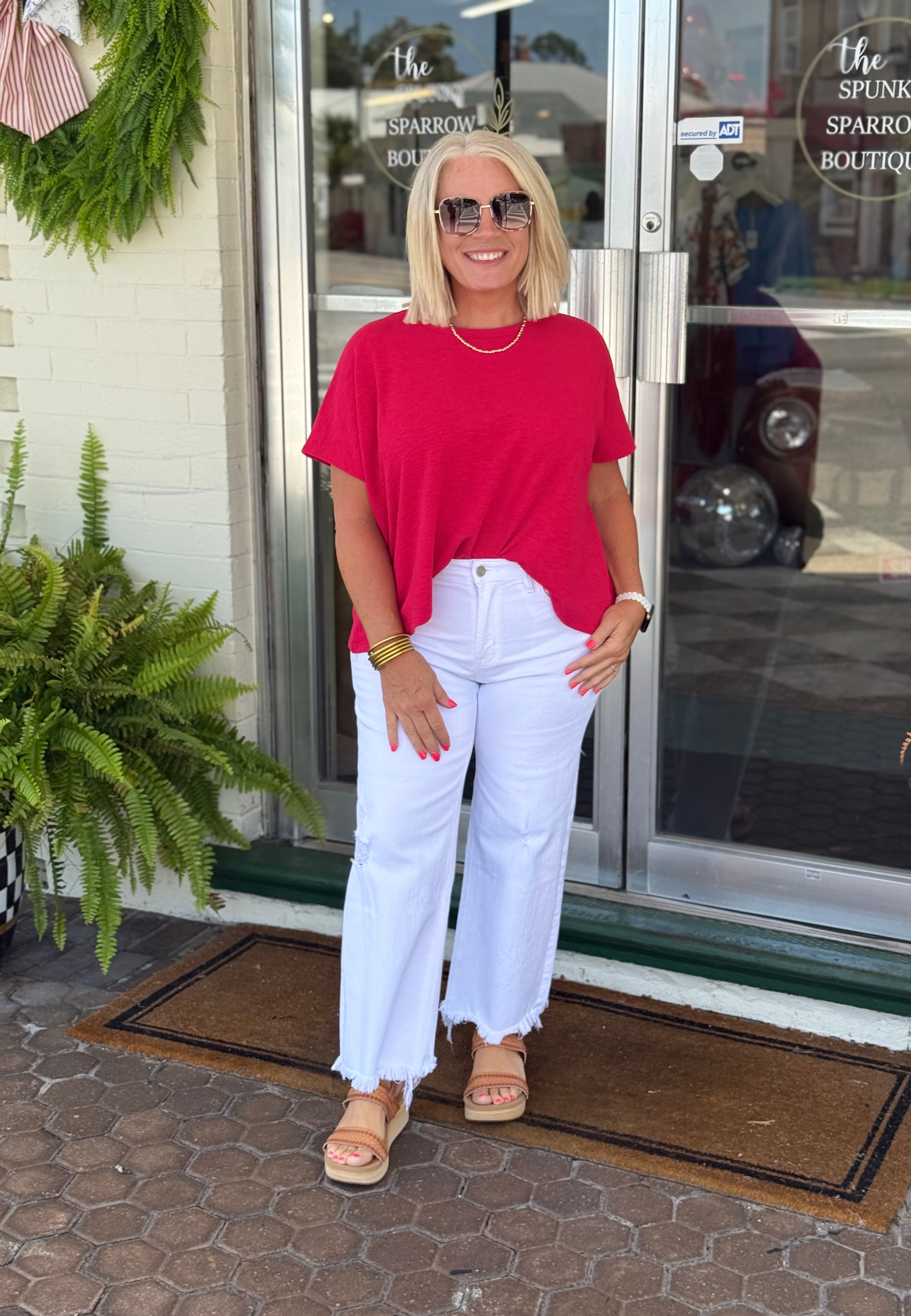 Ruby Cotton Slub Oversize Tee