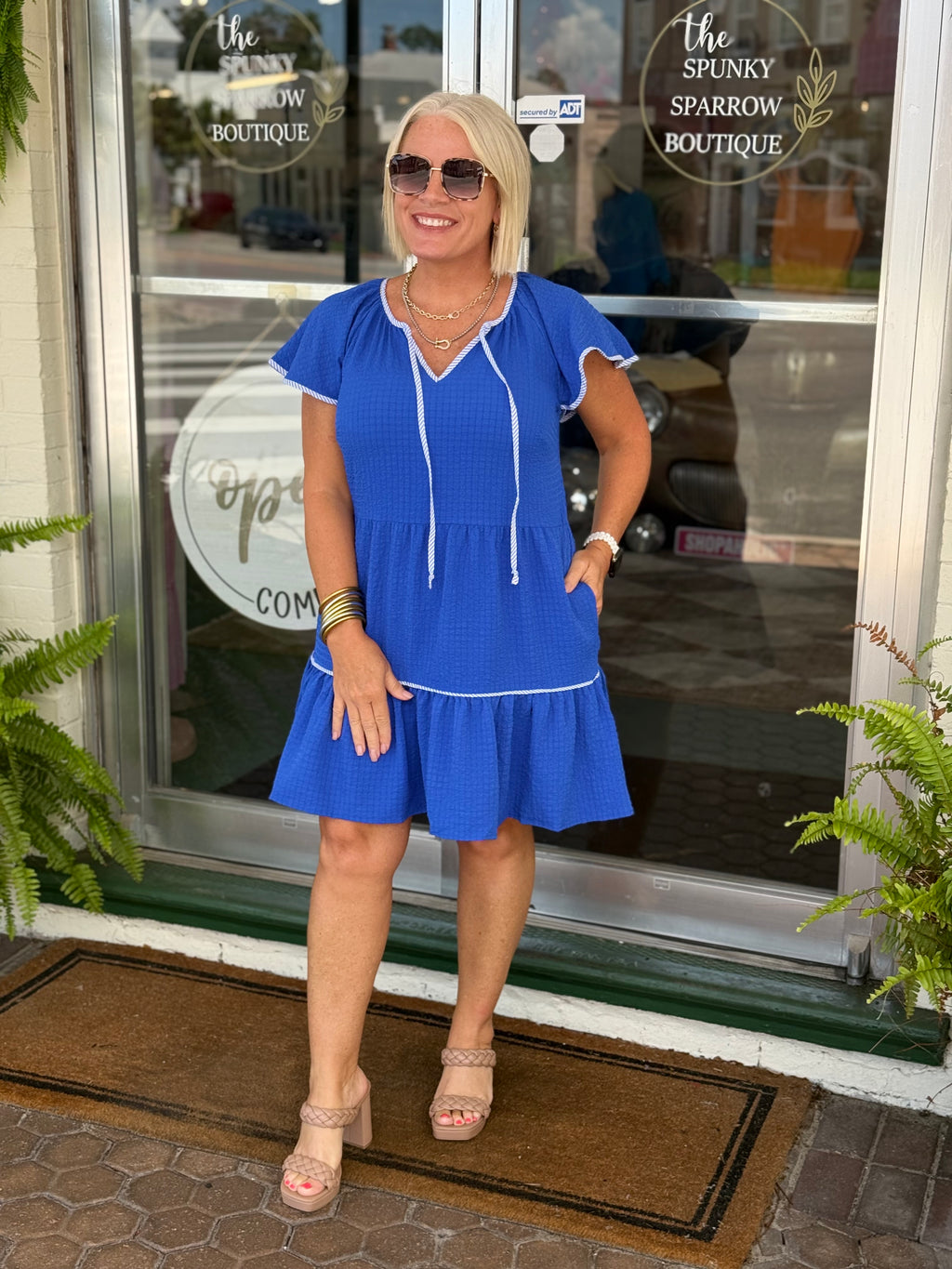 LILLIAN BLUE SEERSUCKER DRESS