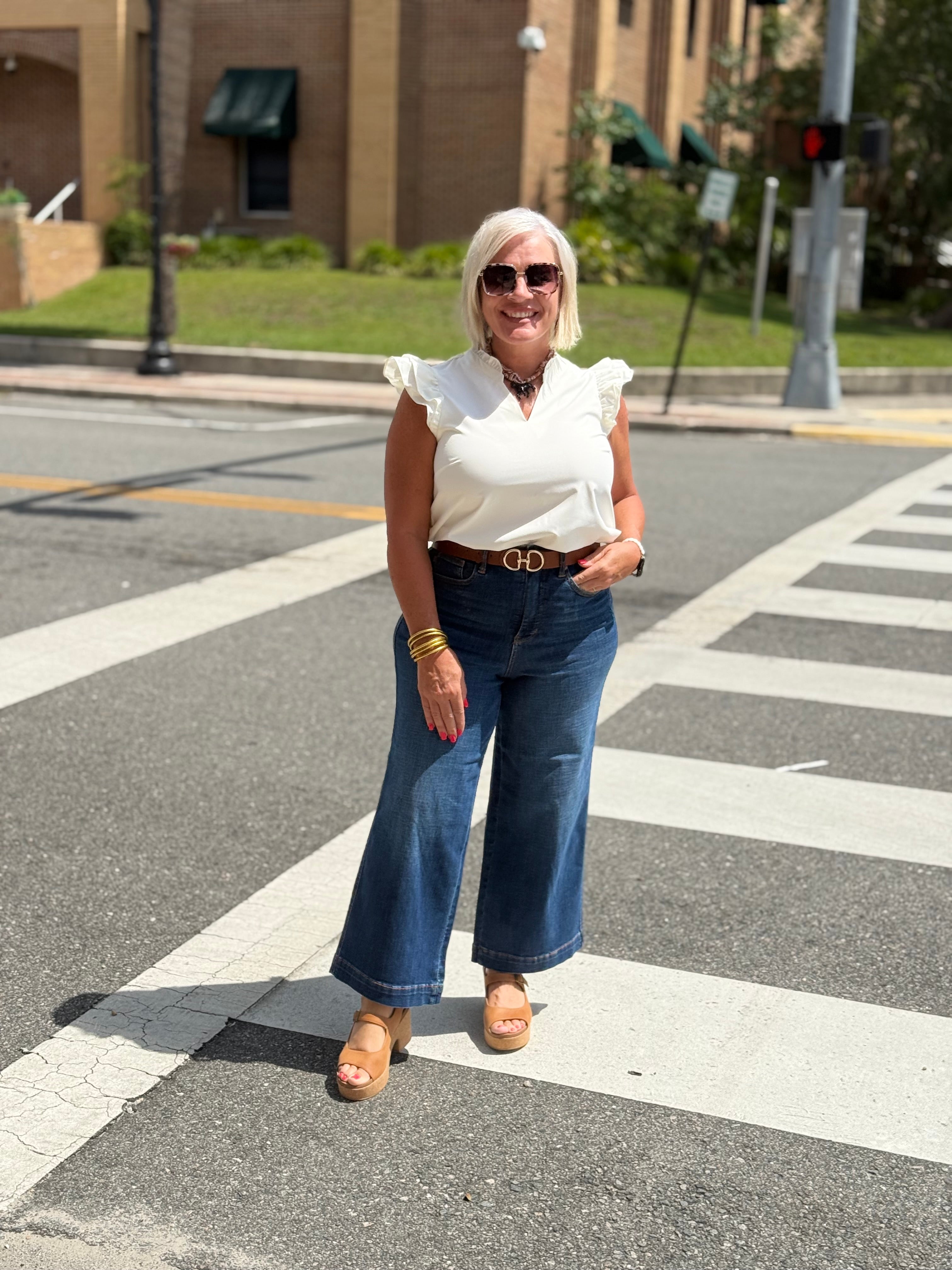 Judy Blue Claudia Ankle Wide Dk Deep Indigo