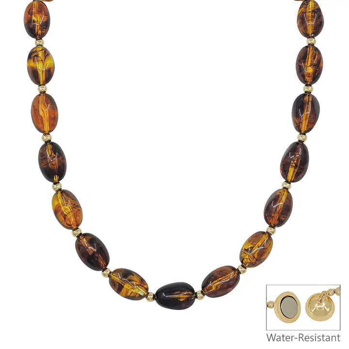 Tortious Oval Acrylic Beaded 17" Necklace