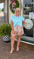 Flutter Mixed Print Shorts