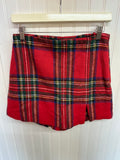Christmas Plaid Skort With Slit