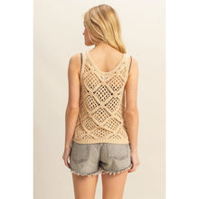 Load image into Gallery viewer, Open Stitch Scoop Neck Sleeveless Top
