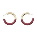 Gold Hoop with Maroon Acrylic Gameday 2" Hoop Earring