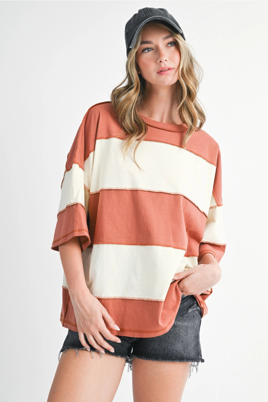 TERRACOTTA Polly Color Block Top