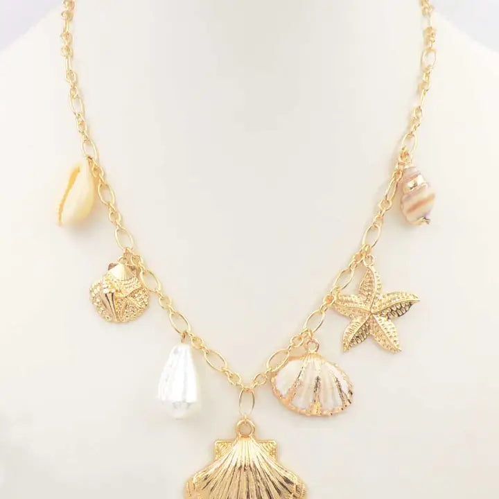 Sealife Shell Charm 16"-18" Necklace