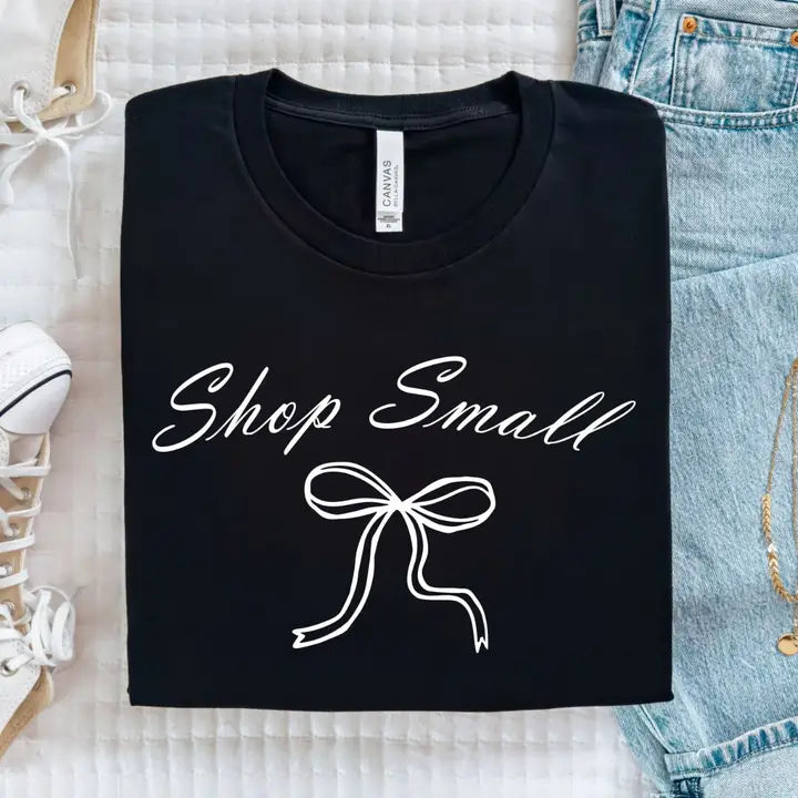 Shop Small Bow Black Bella Trendy Graphic Tee