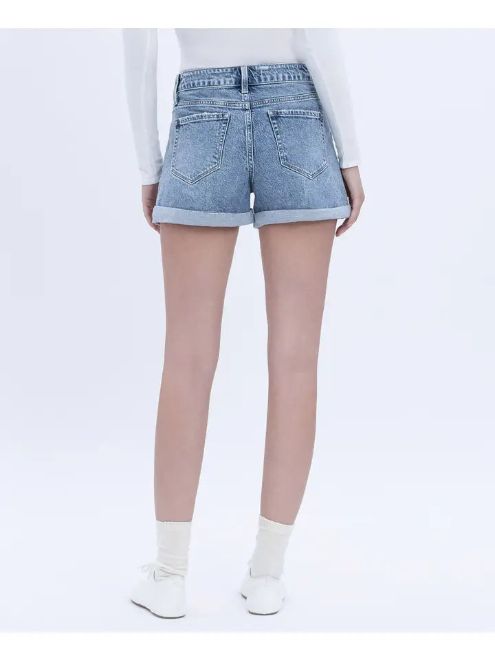 Vervet High Rise Tabbed Waistband Cuffed Denim