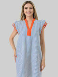 Game Day Stripe Dress Blue /Orange