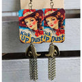 Kick Up Dust Cowgirl Tassel Earrings