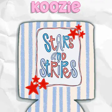 Regular Can Stars and Stripes Patriotic Koozie For the 4th of July