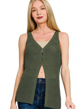 Load image into Gallery viewer, ASH JADE OPEN KNIT VEST
