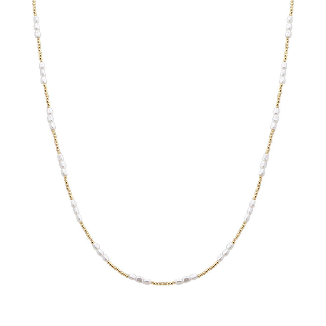 Gold Small Beaded and Triple Pearl 16